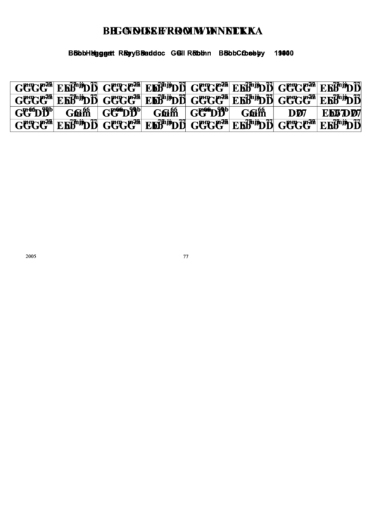 Big Noise From Winnetka Chord Chart Printable pdf
