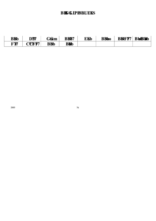 Jazz Chord Chart - Big Lip Blues Printable pdf