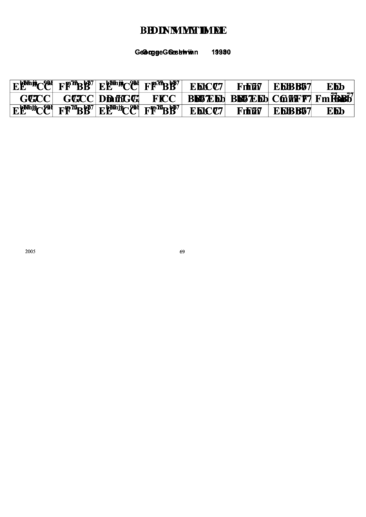 Bidin My Time Chord Chart Printable pdf