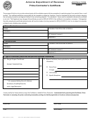 Form 5005 - Prime Contractor's Certificate Form - Arizona Department Of Revenue