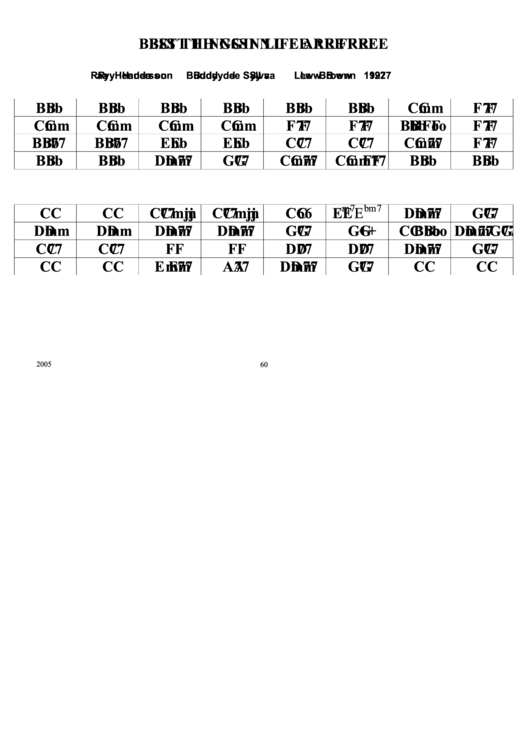 Best Things In Life Are Free Chord Chart Printable pdf