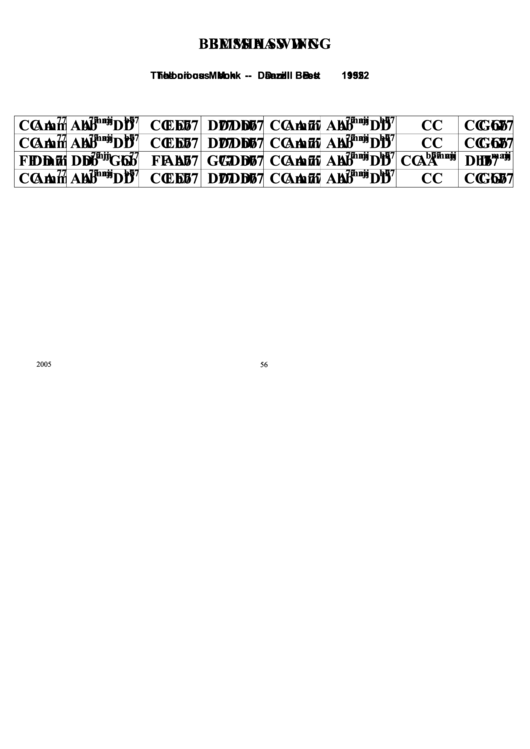 Bemsha Swing Jazz Chord Chart Printable pdf