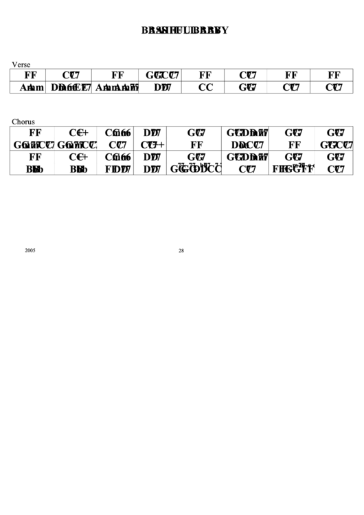Bashful Baby Chord Chart Printable pdf