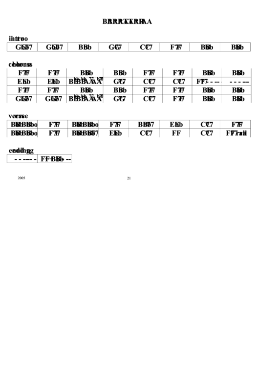 Barataria Chord Chart printable pdf download