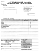 Sales, Lease, Rental And Use Tax Report Form - City Of Adamsville