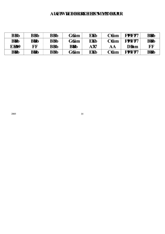 Jazz Chord Chart - Auf Wiedersehen My Dear Printable pdf
