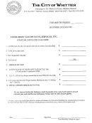 Consumers' Tax On Sales, Services, Etc. Form - The City Of Whittier