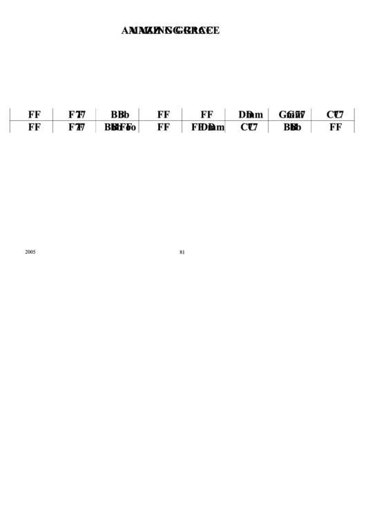 Amazing Grace Chord Chart Printable pdf