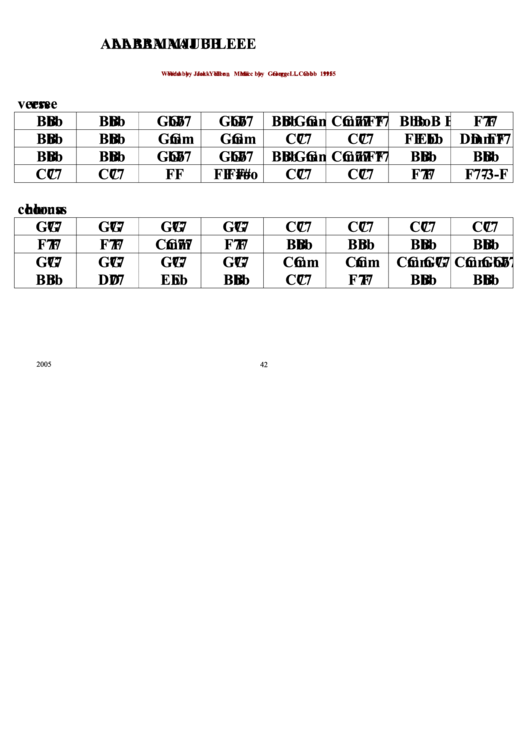 Alabama Jubilee Chord Chart Printable pdf