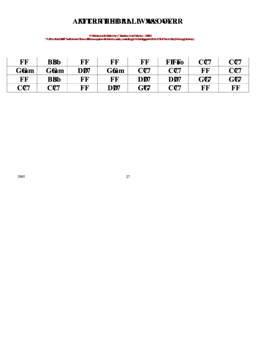 After The Ball Was Over Jazz Chord Chart Printable pdf