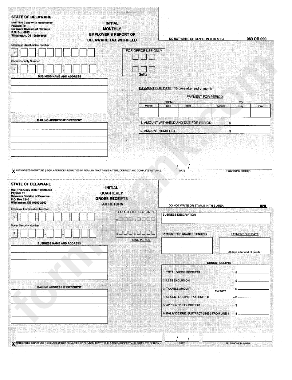 Form 089 Or 090 - Employer