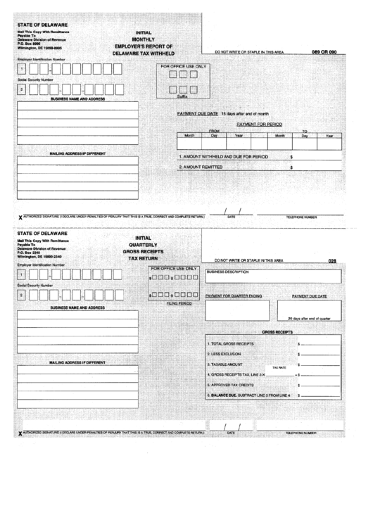 Form 089 Or 090 - Employer