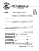 Business License Information Form - City Of Alexander