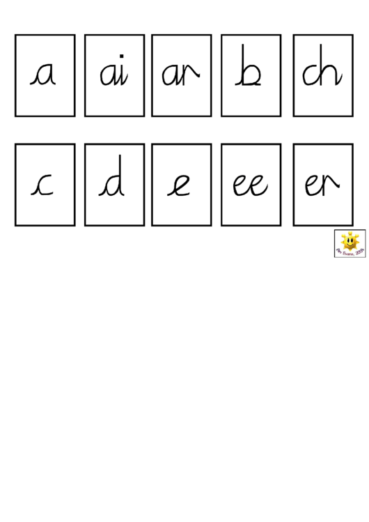 Spelling Cards Abc Template (A, Ai - Not Colored Handwriting) Printable pdf