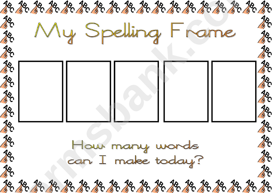 Spelling Frame Abc Template (A, Ai - Pictures)