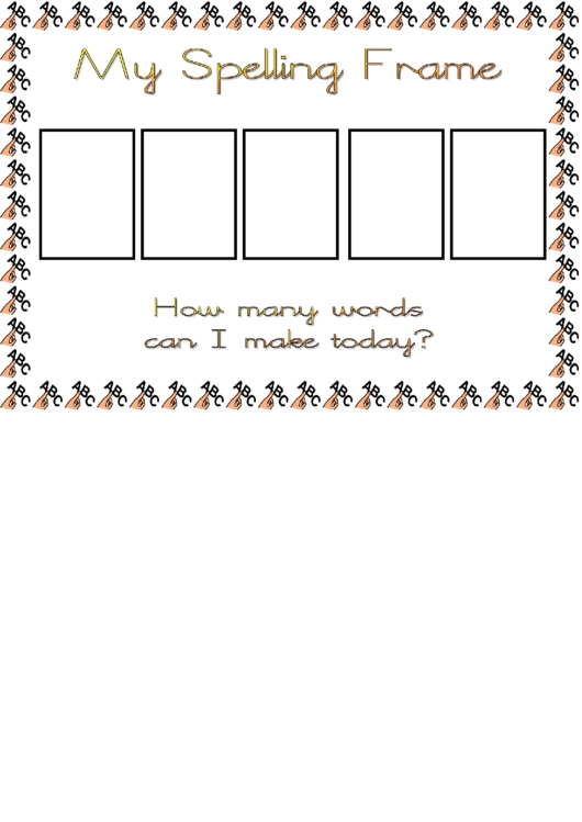 Spelling Frame Abc Template (A, Ai - Pictures) Printable pdf