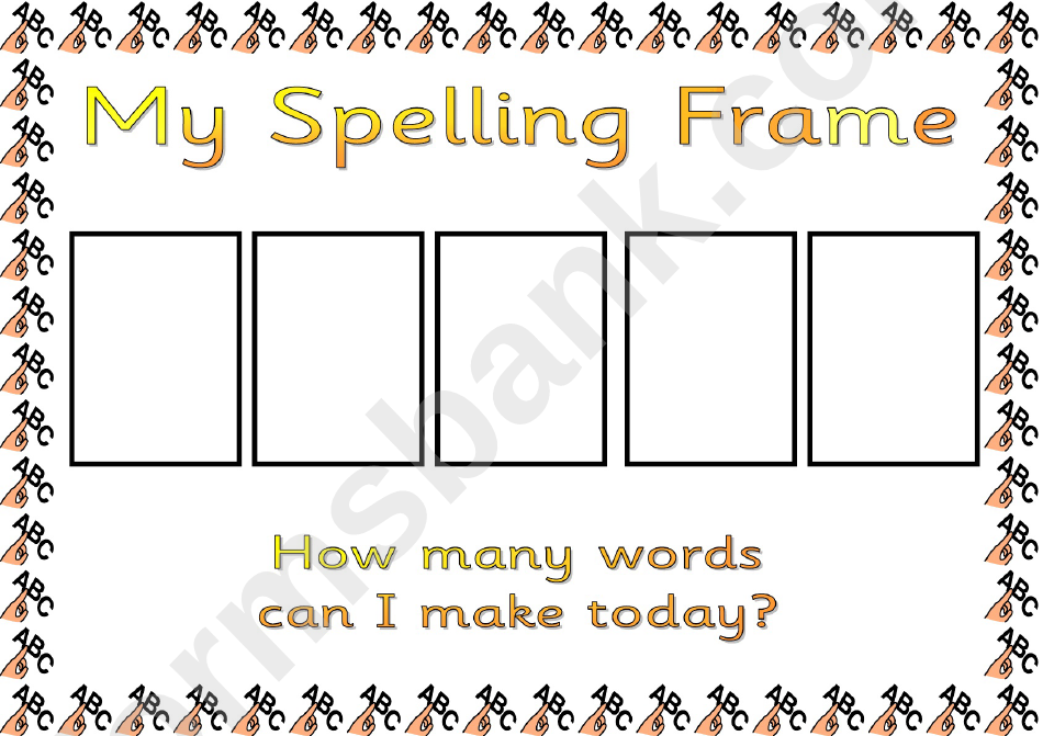 Spelling Frame Abc Template (A, Ai, Ar, B, Ch - Picture Frames)