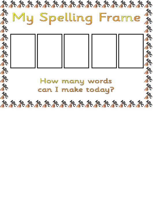 Spelling Frame Abc Template (A, Ai, Ar, B, Ch - Picture Frames) Printable pdf