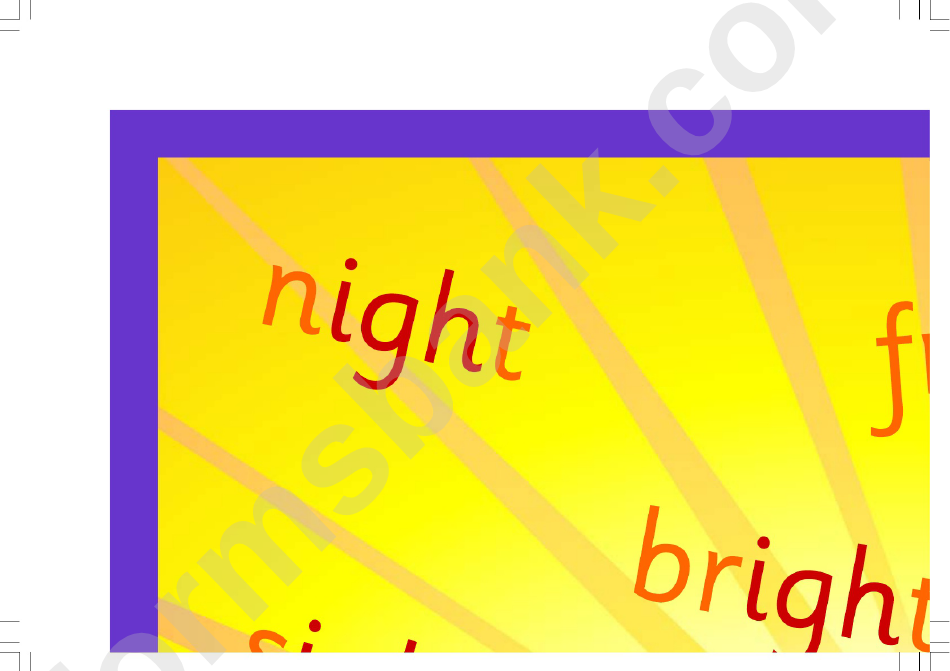 Spelling Color Frame Abc Template (Bright, Night - Yellowish)