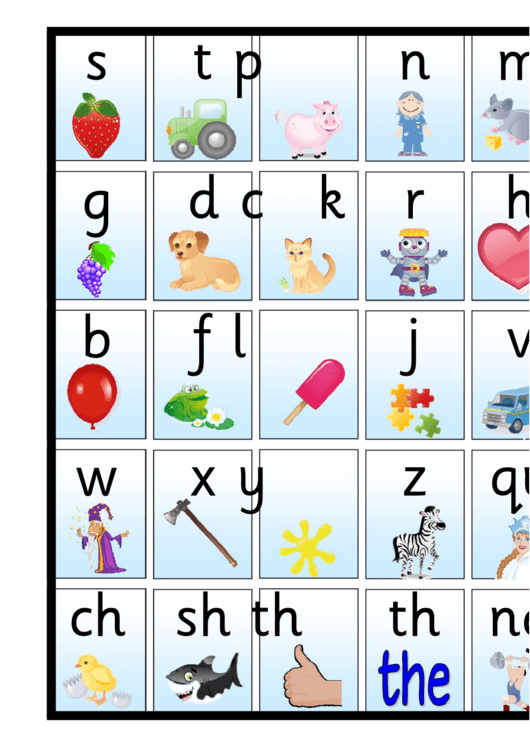 Spelling Frame Abc Template (S, T, P, N - Funny Pictures) Printable pdf