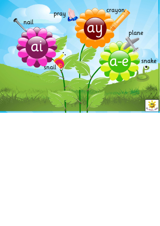 Spelling Flowers Abc Template (Nail) Printable pdf