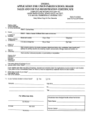 Sales And Use Tax Registration Certificate Form - Application For Union Parish School Board Printable pdf