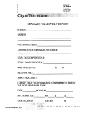 City Sales Tax Monthly Report Form - City Of Fort Yukon