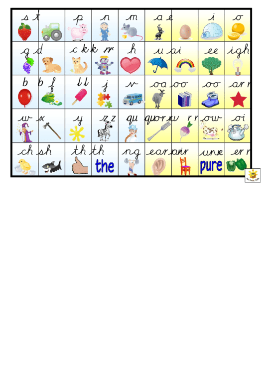 Spelling Frame Abc Template (Pictured Handwriting) Printable pdf