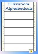 Spelling Abc Template (Classroom Alphabeticals) Printable pdf