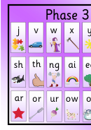 Spelling Frame Abc Template (phase 6 - Violet Background)