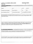 Capital Tax Credit Application -Form Printable pdf