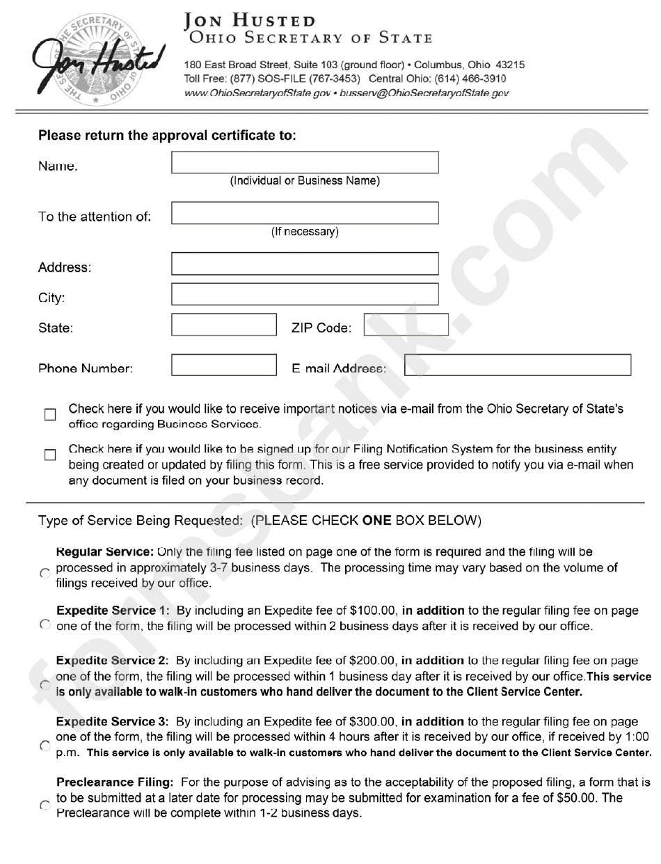 Form 530a - Foreign For-Profit Corporation Application For License