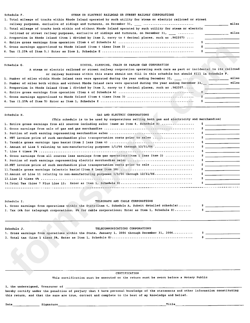Form T-72 - Public Service Corporation Gross Earnings Tax Return