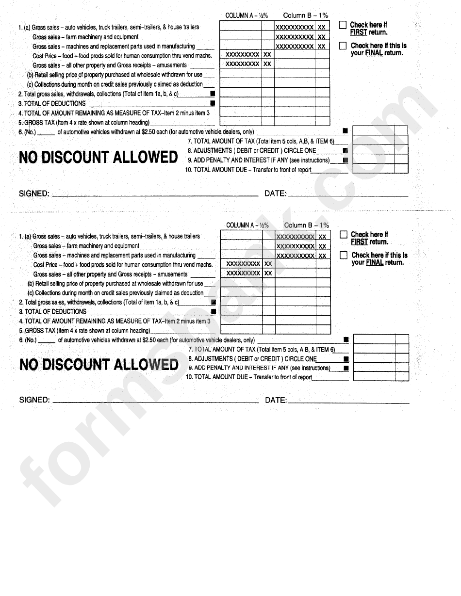 Sales&use Tax Return Form - Deklab County Revenue Department - Alabama