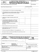 Form 885t - Adjustment Of Social Secutiry Tax On Tip Income Not Reported To Employer Form