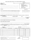 Application For License Form - City Of Montgomery