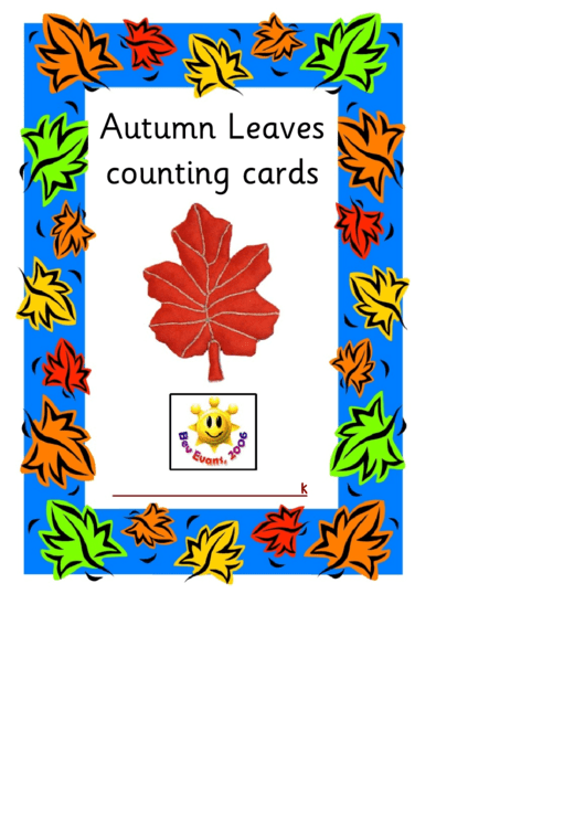 Autumn Leaves Counting Cards Template Printable pdf