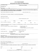 Application For Sales Tax Registration Form - City Of Montgomery