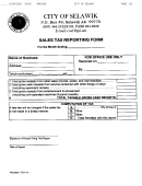 Sales Tax Reporting Form - City Of Selawik, Arkansas