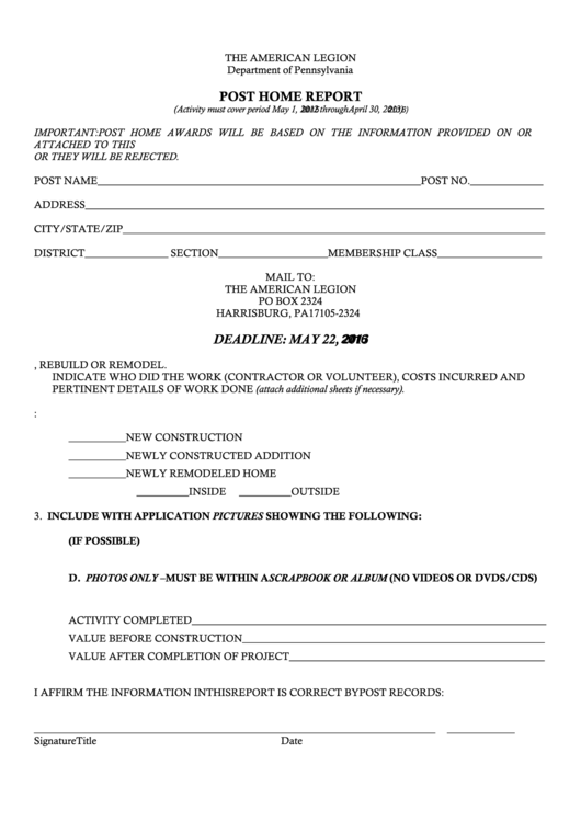 American Legion Auxiliary Forms