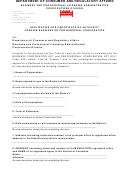 Application For Certificate Of Authority Foreign Business Or Professional Corporation