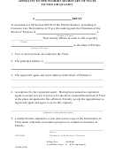 Affidavit To The Florida Secretary Of State To File Or Qualify Form