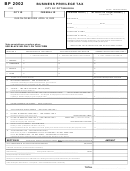 Form Bp - Business Privilege Tax - City Of Pittsburgh - 2002