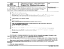 Form 6401 - Request For Missing Information