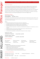 Personal Summary Template - Office Mannager Resume