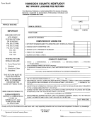 Form Bus. #1 - Net Profit License Fee Return Form - Hancock County - Kentucky