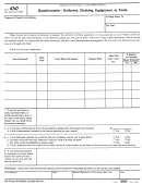 Form 4747 - Questionnaire Form - Uniforms, Clothing, Equipment Or Tools