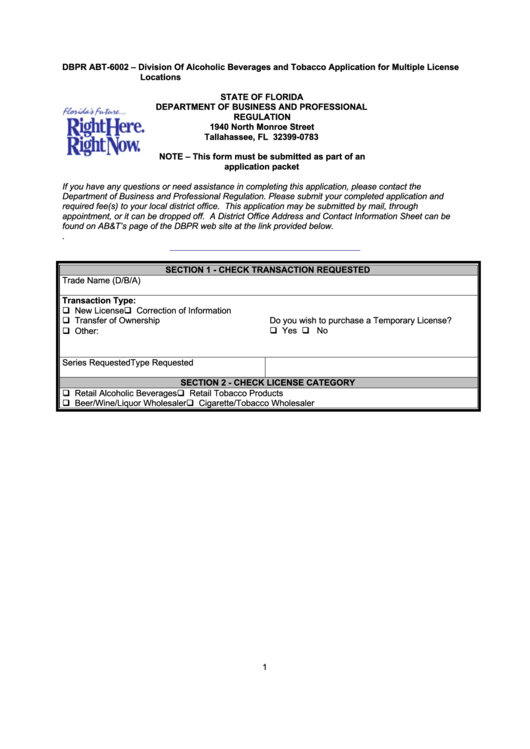 form-dbpr-abt-6002-examination-application-for-multiple-license