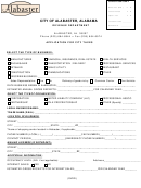 Application For City Taxes Form - State Of Alabama