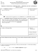 Form 121 - Foreign Nonstock Corporation - Certificate Of Authority Application